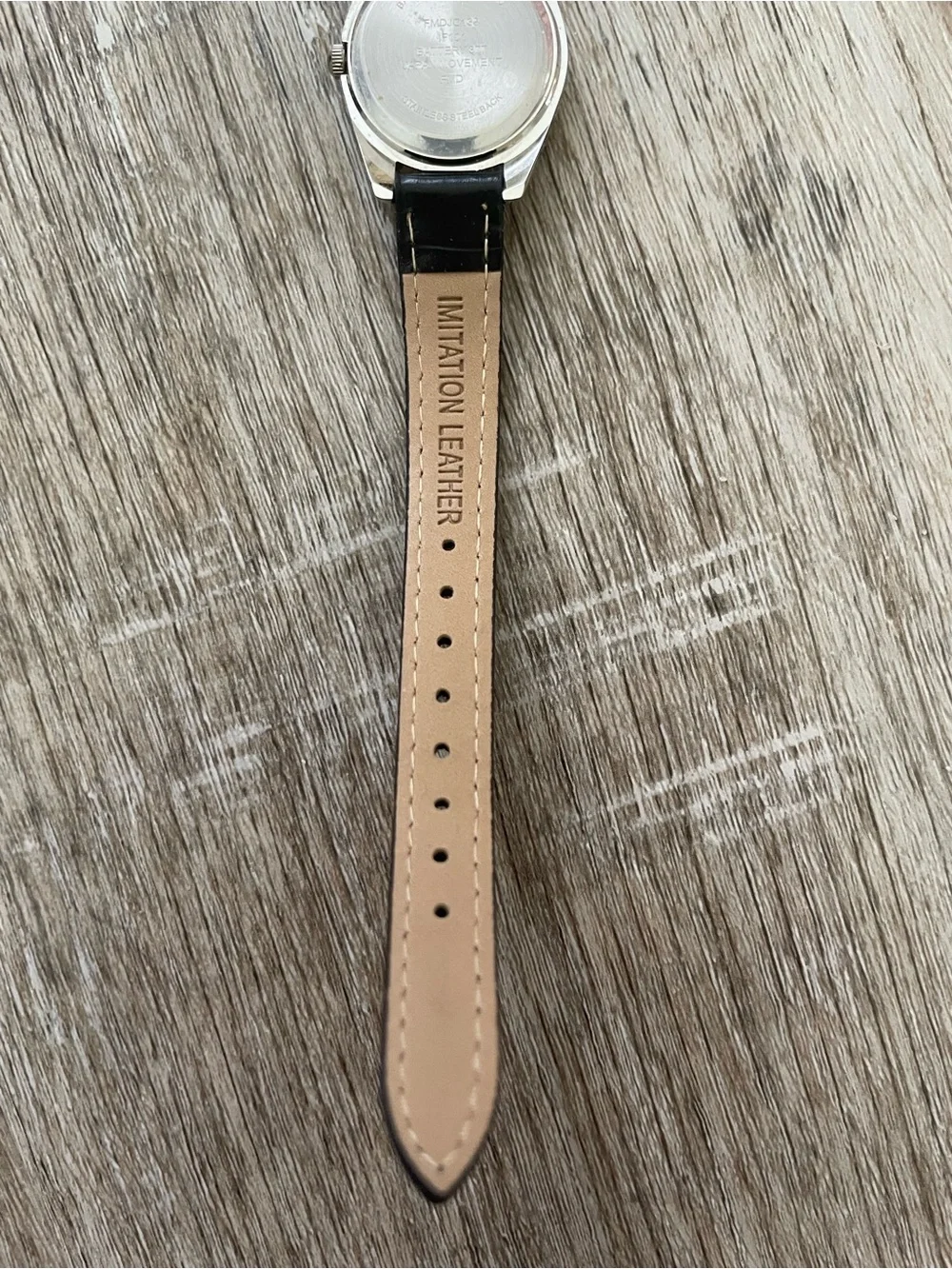 Classic Silver Round Watch with Black Leather Strap